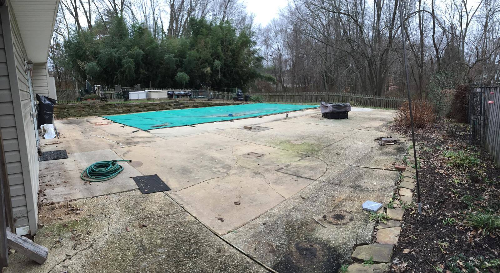 before of a pool patio