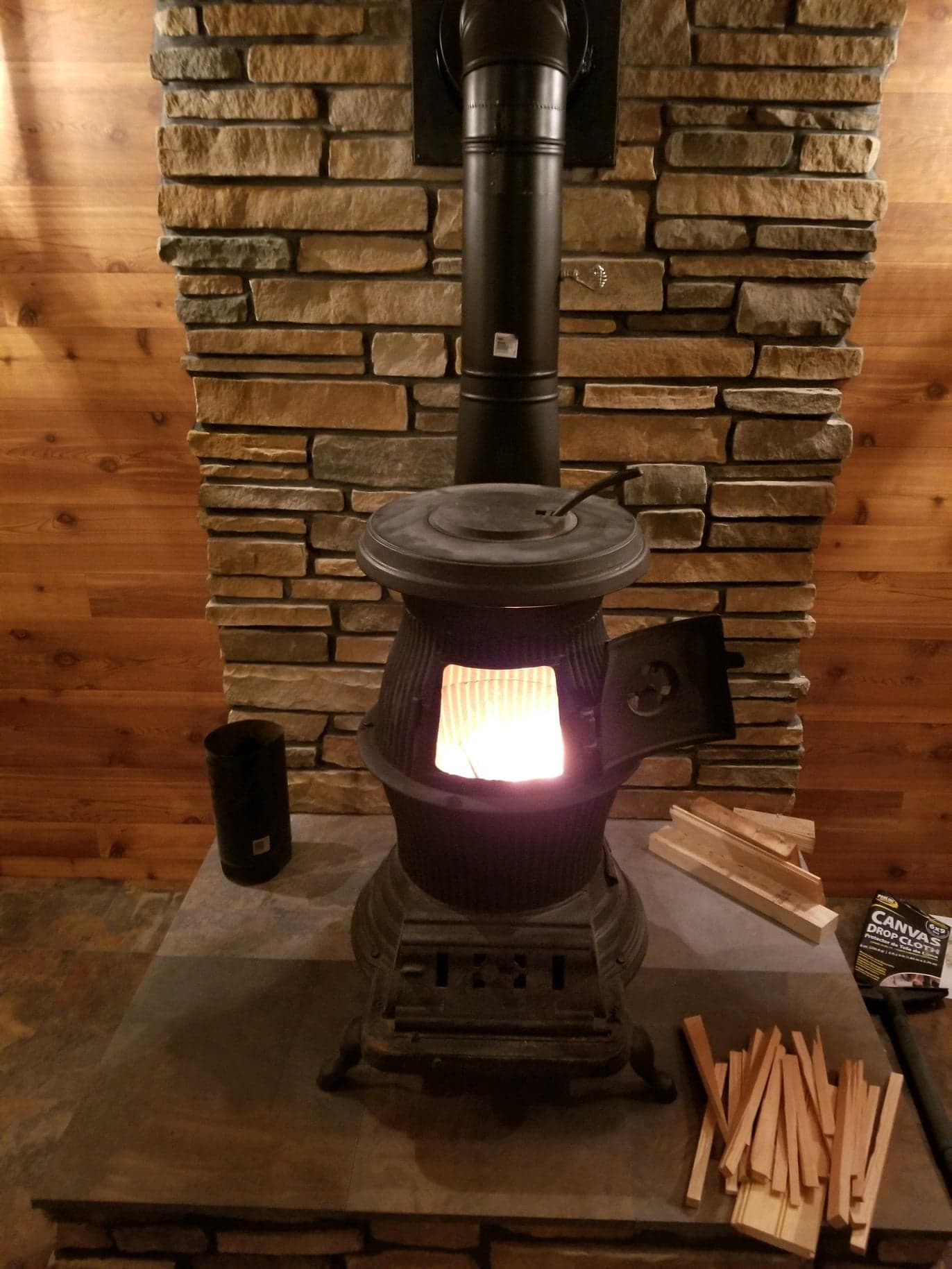 stove fire stone wall decoration