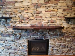 fireplace mantle - stone veneer