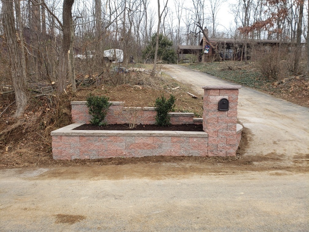updated brick mailbox and garden bed