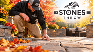 Patio cracking and leaves