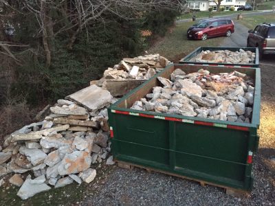 in progress of a pool patio