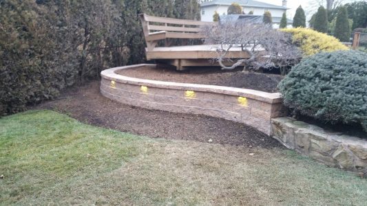 red brick retaining wall