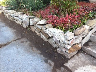 Natural Stack Stone Retaining Wall
