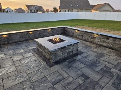 retaining walls and firepit built into patio retaining walls and firepit built into patio