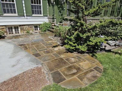 new mini patio outside a side door