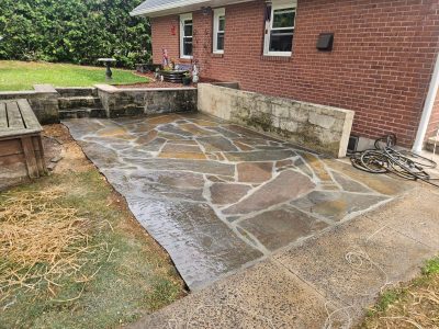 finished flagstone patio rebuild