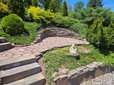 beautiful walkway and observation point in garden