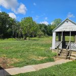 empty yard and old pergola to be replaced with large new patio and pergola